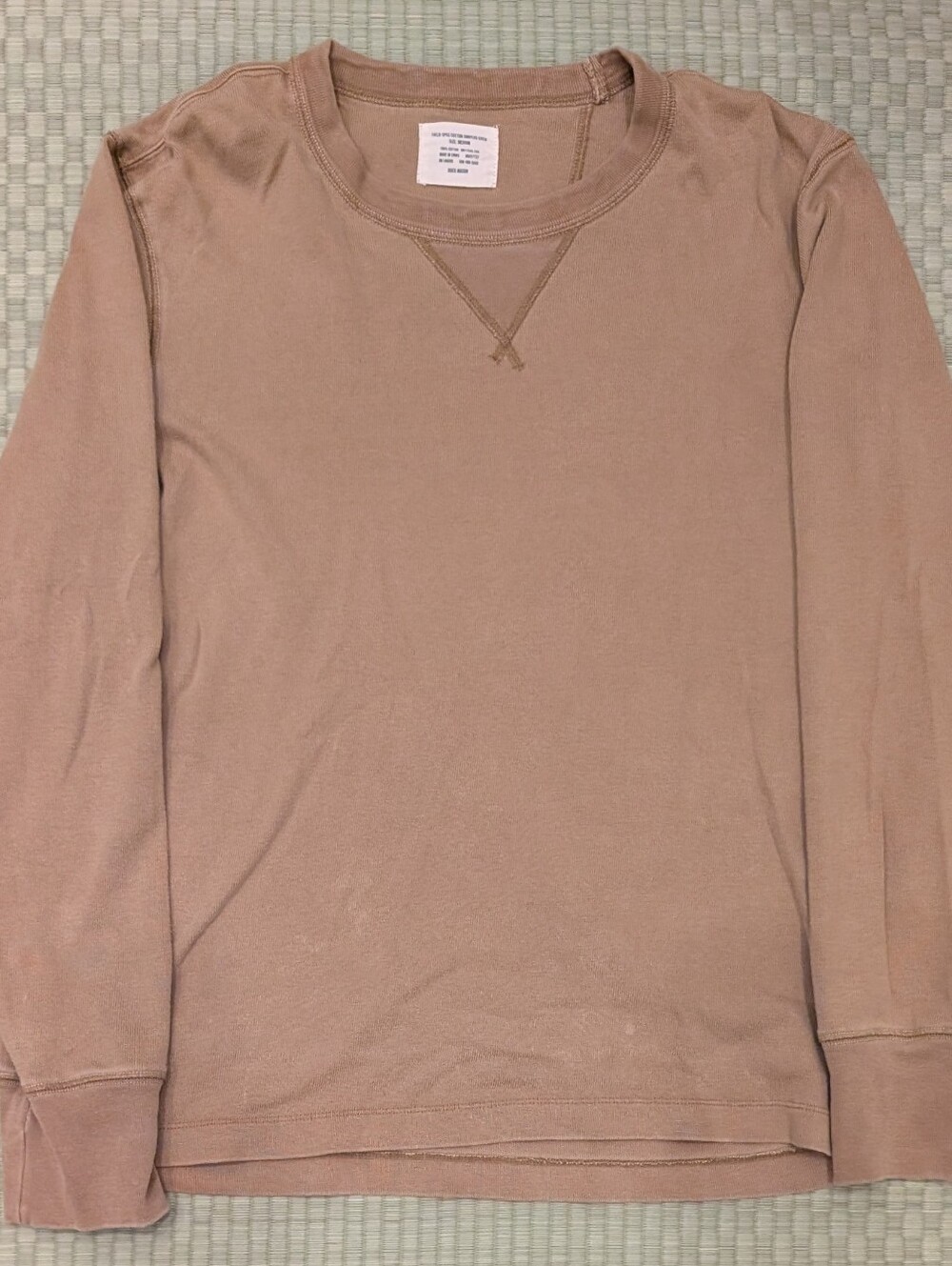 Buck Mason Field-Spec Cotton Surplus Crew Neck Sweatshirt Tan Men's Size Medium
